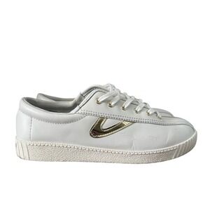 Tretorn Nylite Plus Leather Sneakers Women's 7 White Lace‑Up Shoes